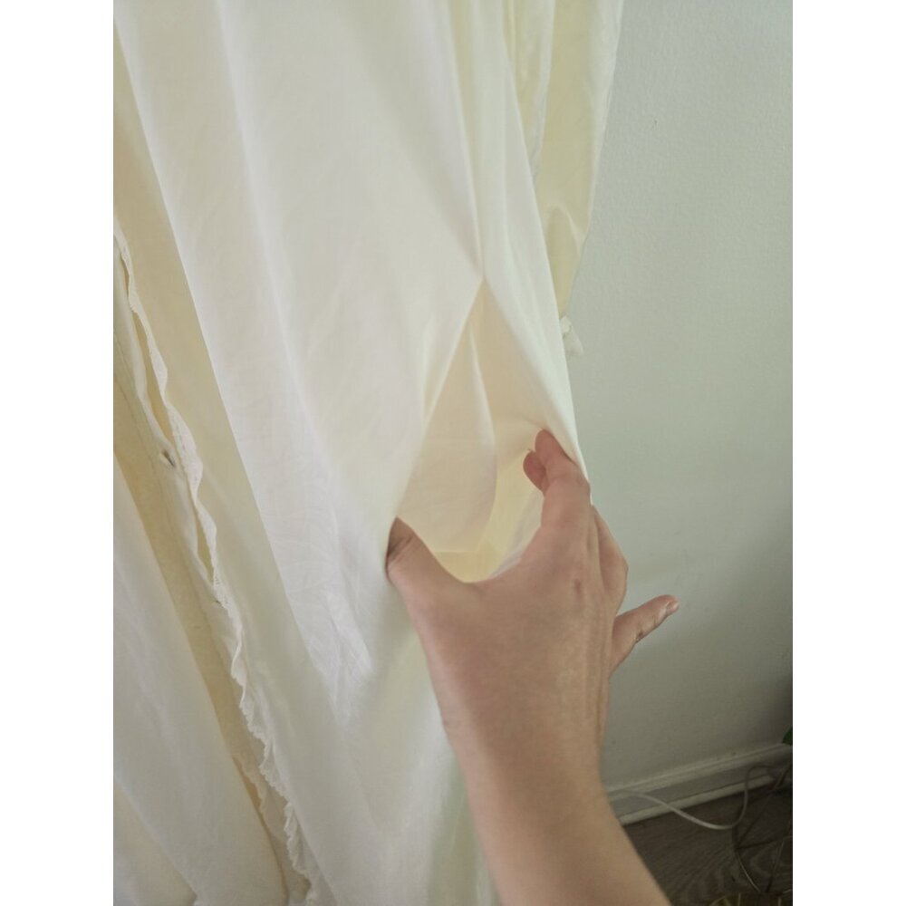 Miss Elaine Vintage Nylon Long Sleeves Lace Ivory Cream Union USA Nightgown M - Picture 7 of 12